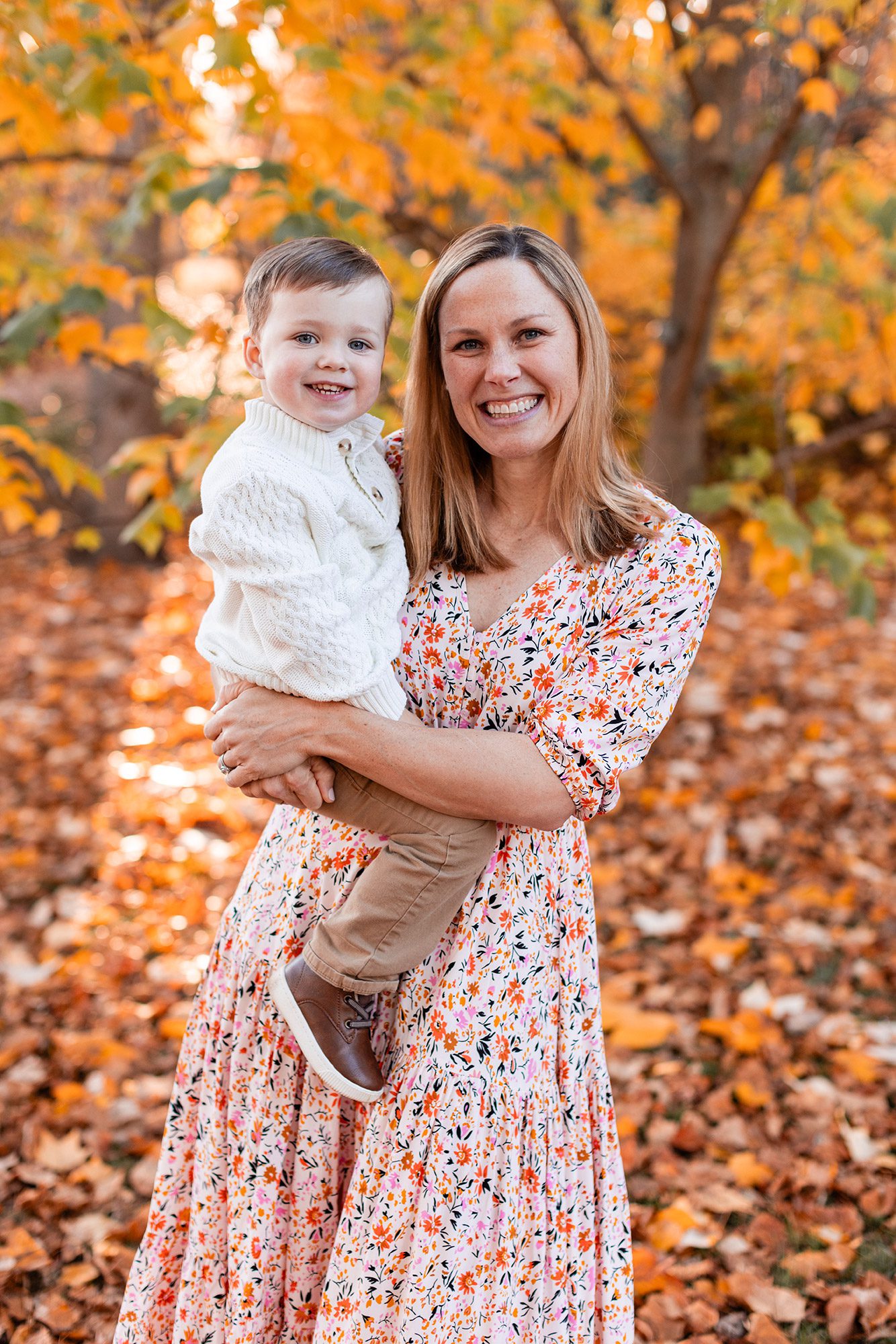 Boston Fall Family Photos - mom and toddler