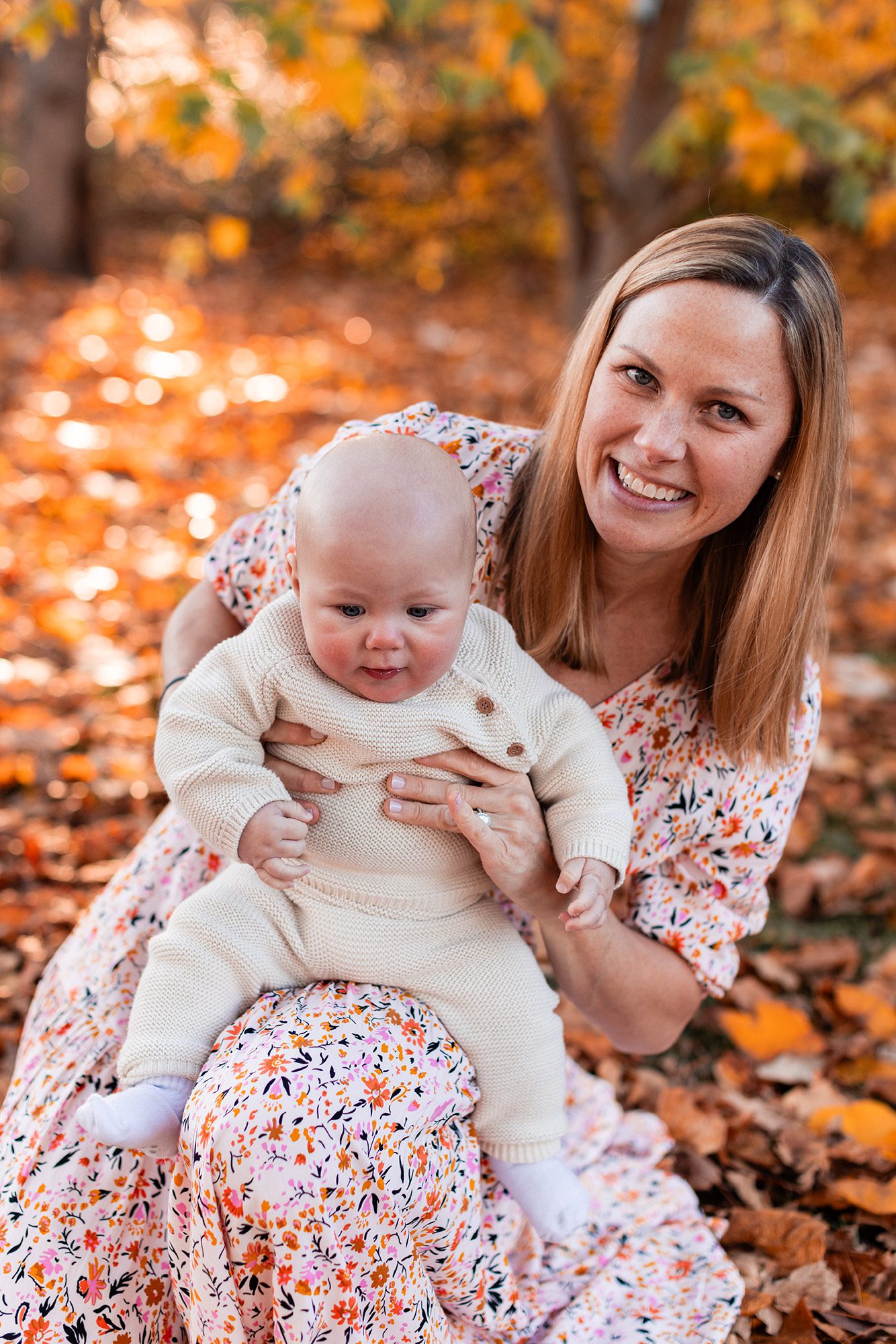 Boston Fall Family Photos - cute baby with mom