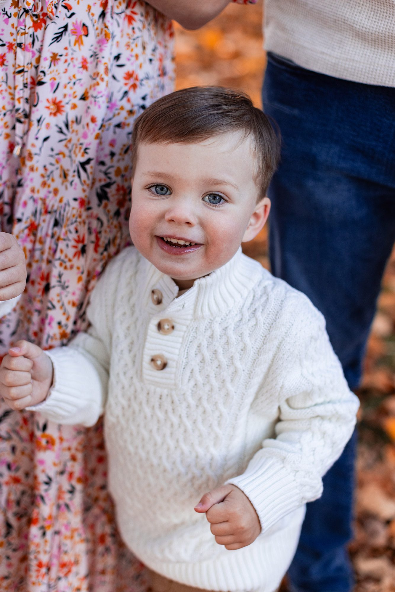 Boston Fall Family Photos - zoom in on little brother