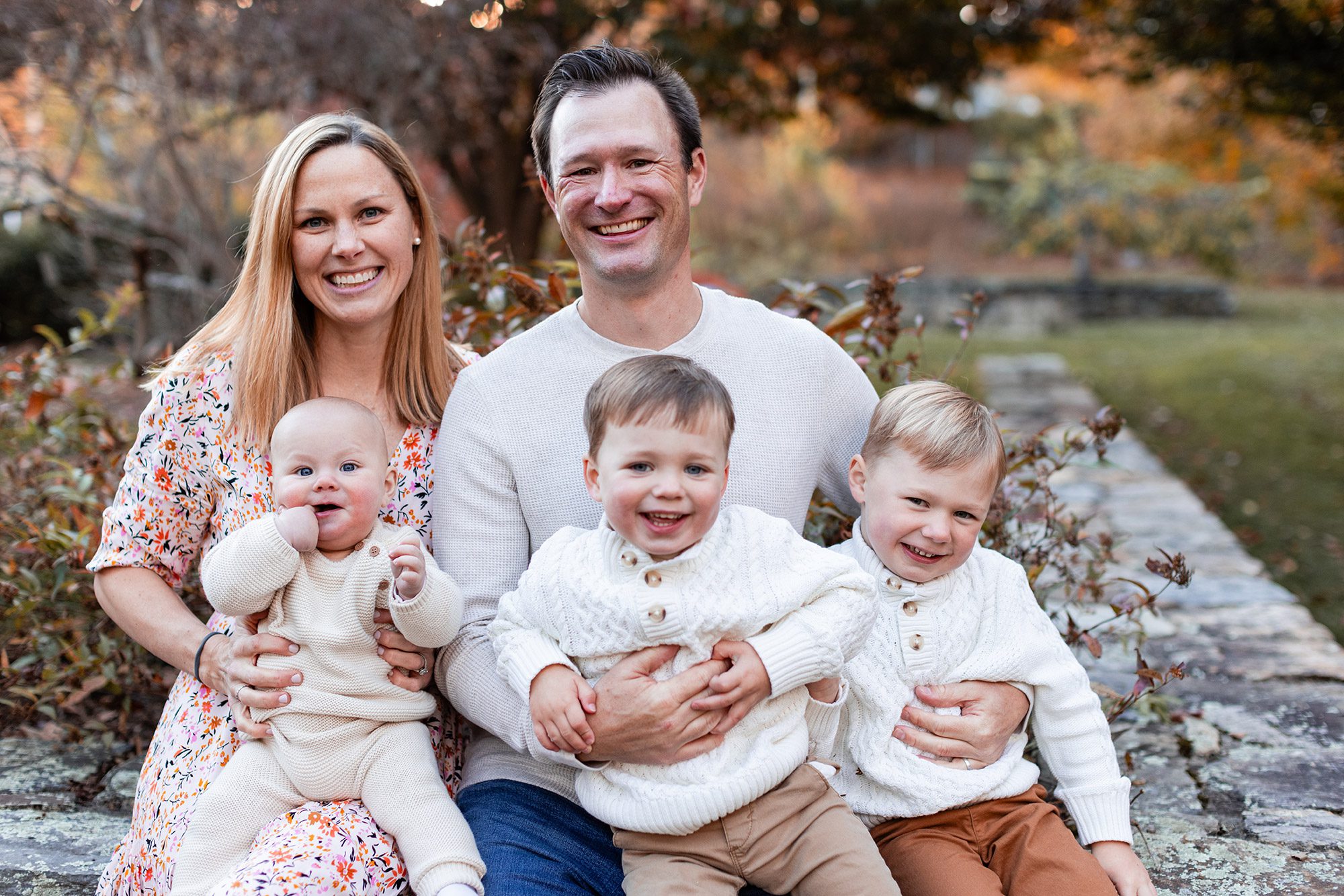 Boston Fall Family Photos - family snuggling together