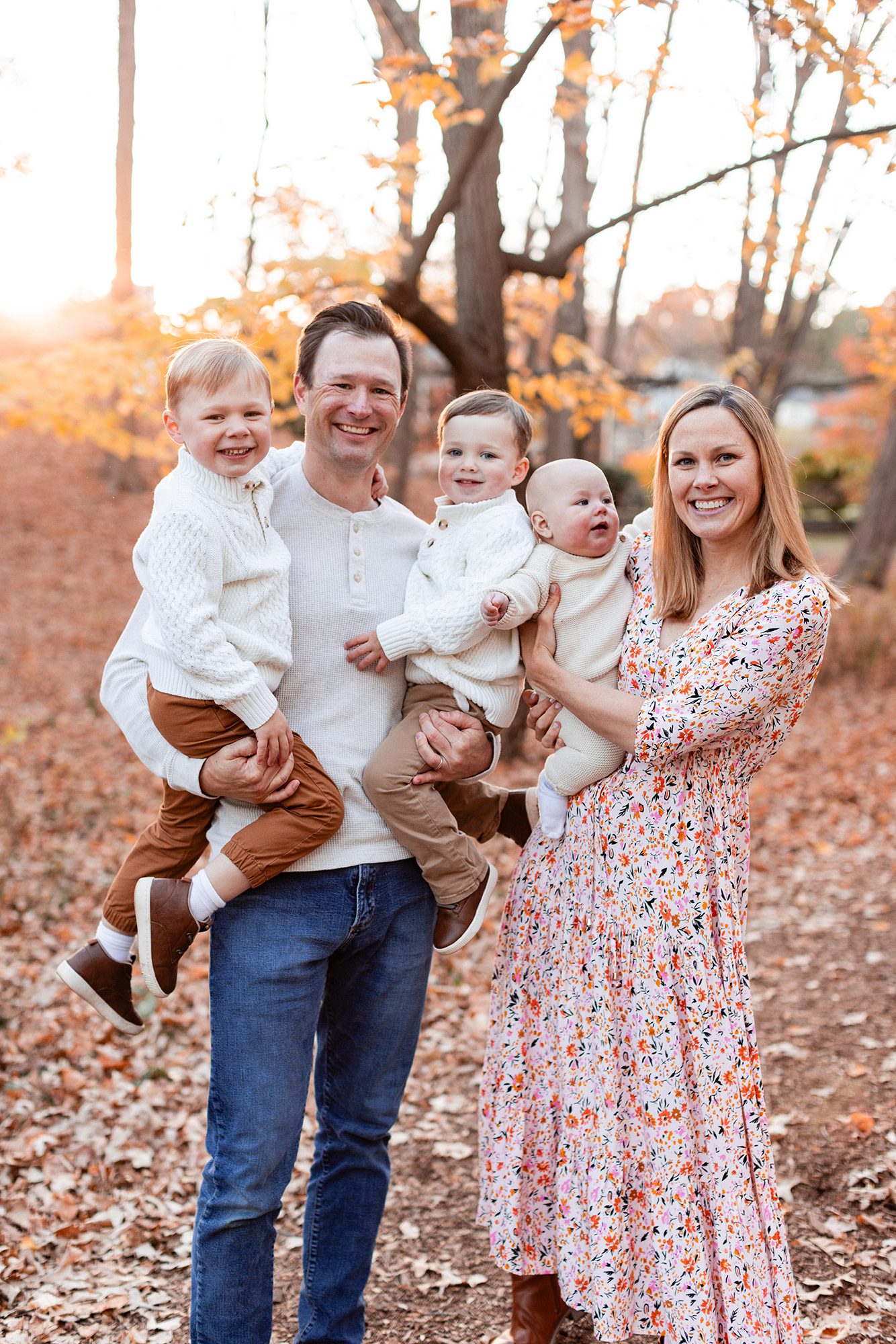 Boston Fall Family Photos - family standing in the park