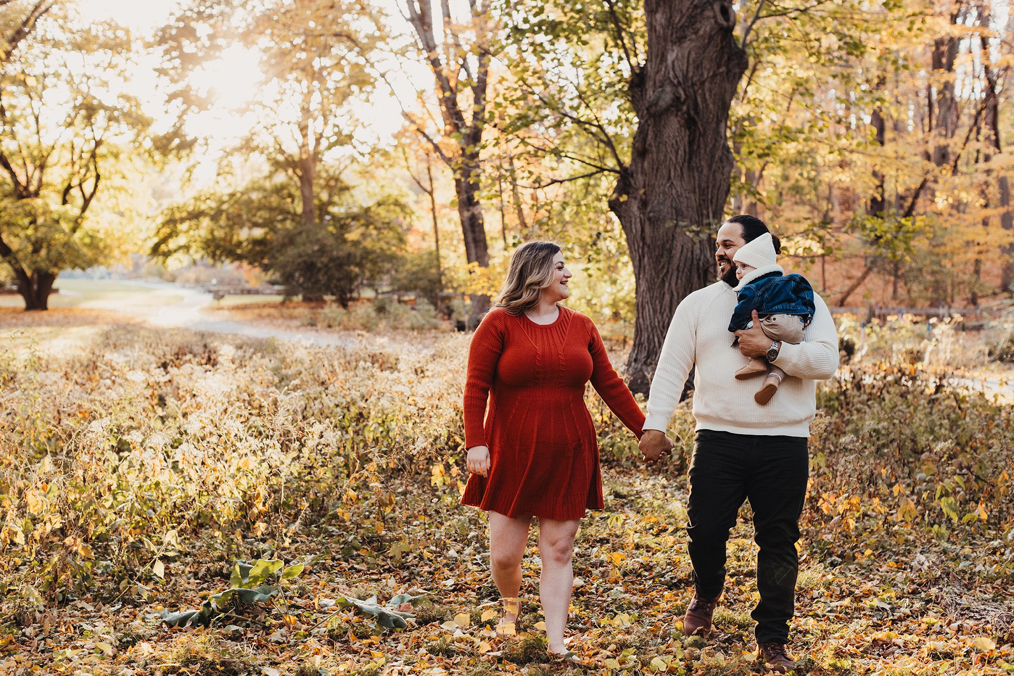 Annual Family Photos Boston Photographer - family walking and holding hands
