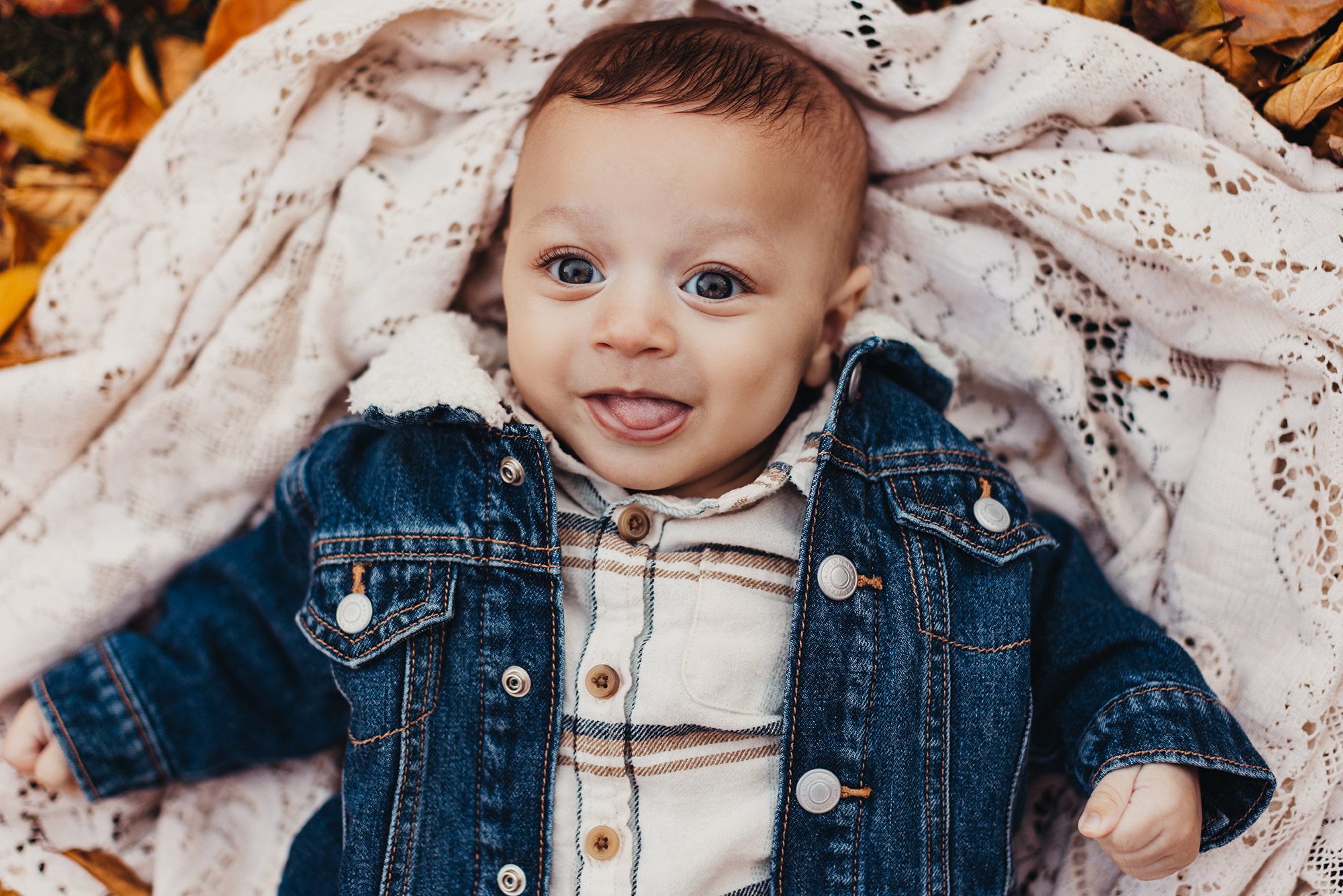 Annual Family Photos Boston Photographer - baby laying on a blanket